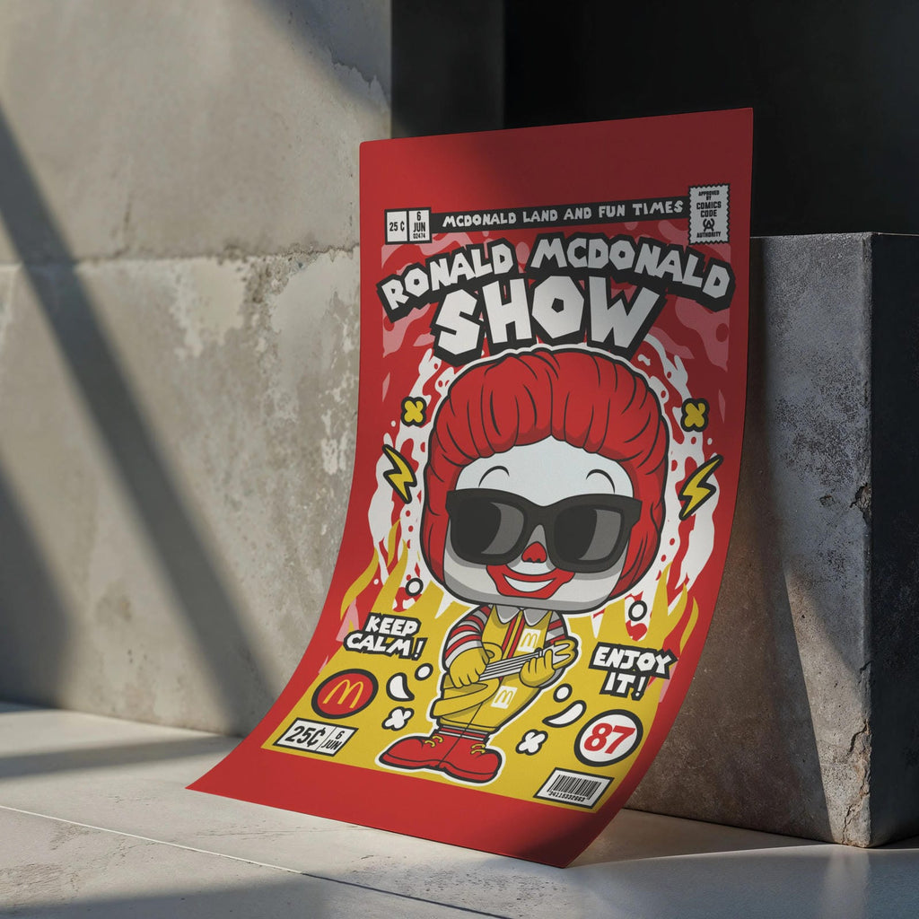 Ronald Mcdonald Art Wall Decor – Retro Cartoon Comic Poster