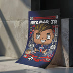 Neymar Jr Art Wall Decor – Retro Cartoon Comic Poster