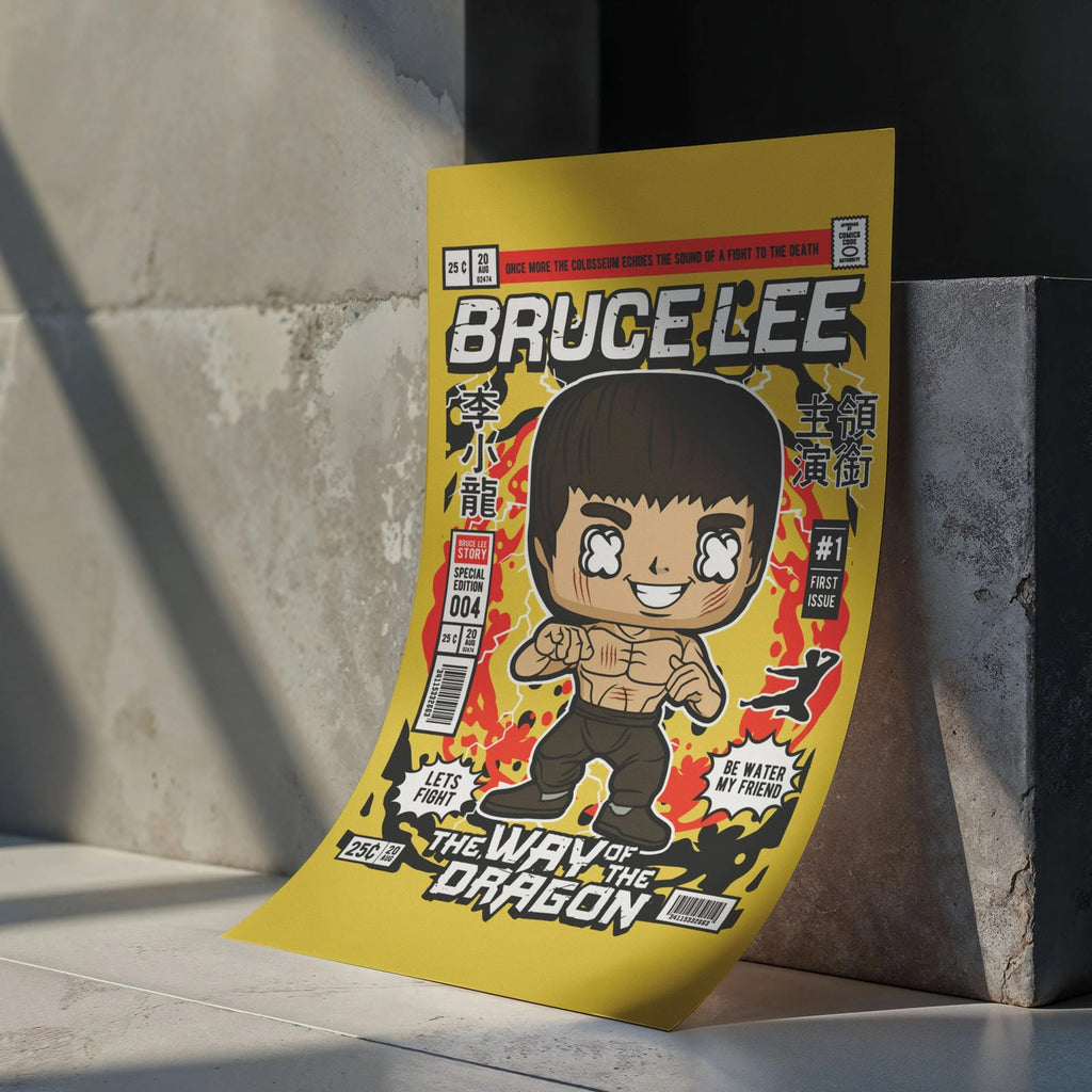 Bruce Lee Pop Art Wall Decor – Retro Cartoon Comic Poster