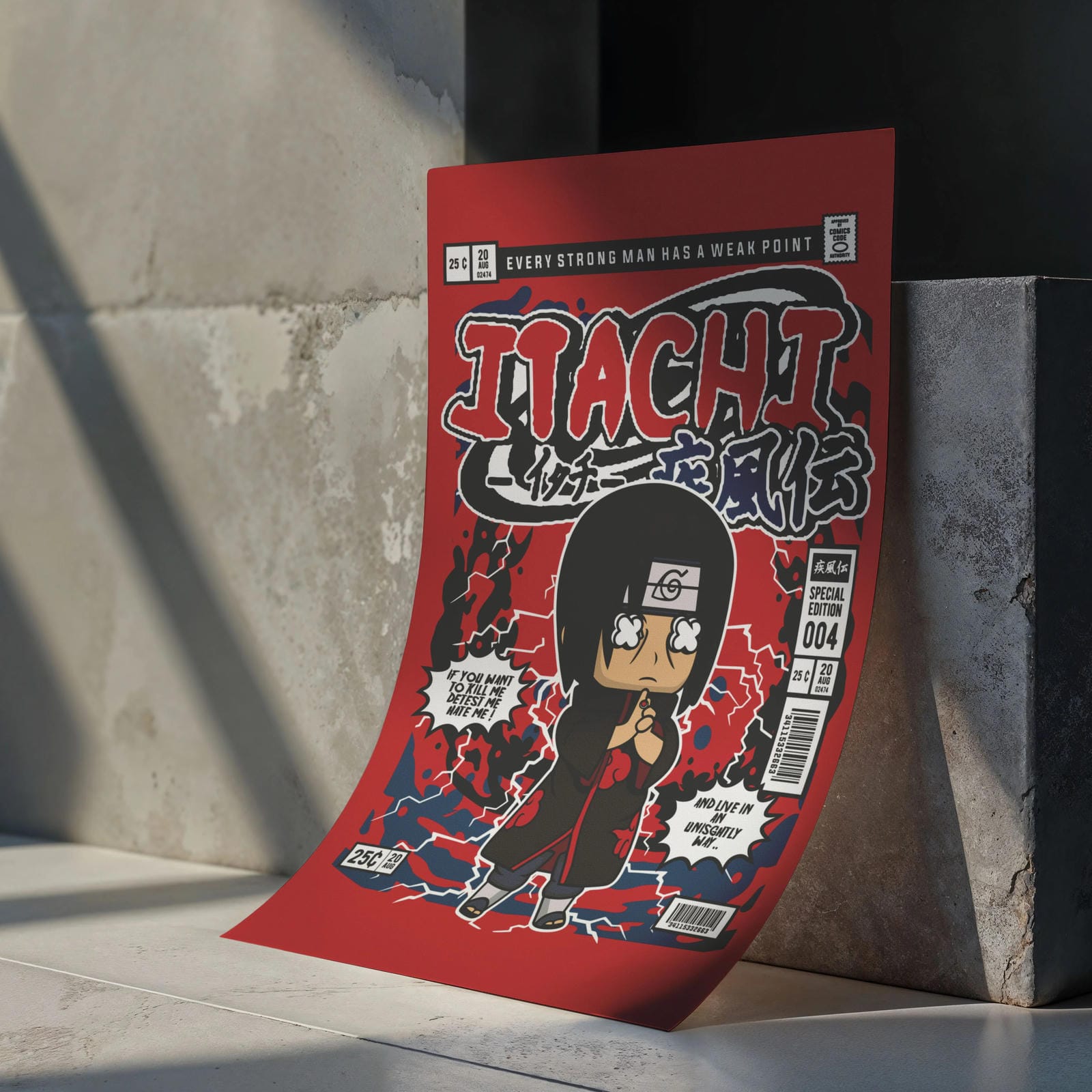 Itachi Uchiha Art Wall Decor – Retro Cartoon Comic Poster