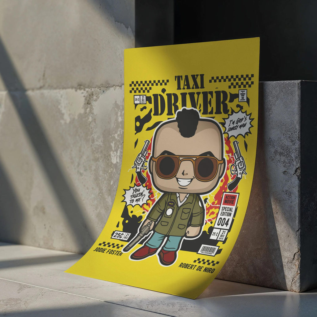 Taxi Driver Robert De Niro Art Wall Decor – Retro Cartoon Comic Poster