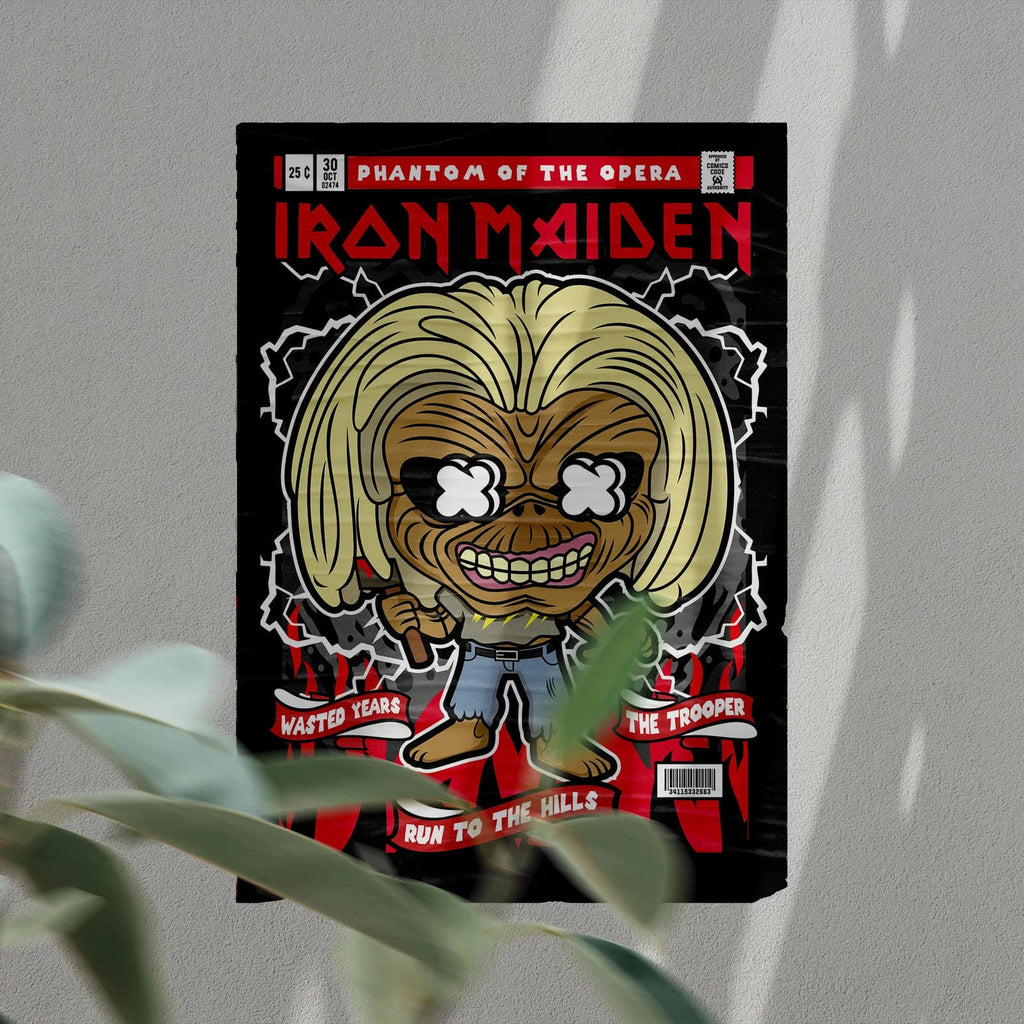 Iron Maiden Art Wall Decor – Retro Cartoon Comic Poster