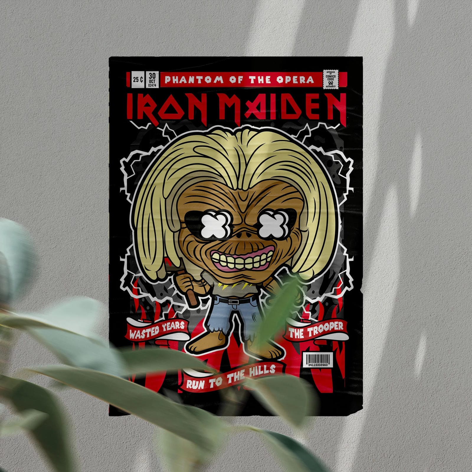 Iron Maiden Art Wall Decor – Retro Cartoon Comic Poster