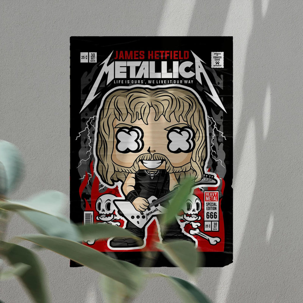 James Metallica Art Wall Decor – Retro Cartoon Comic Poster