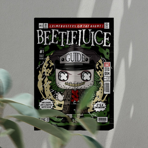 Beetlejuice Pop Art Wall Decor – Retro Cartoon Comic Poster