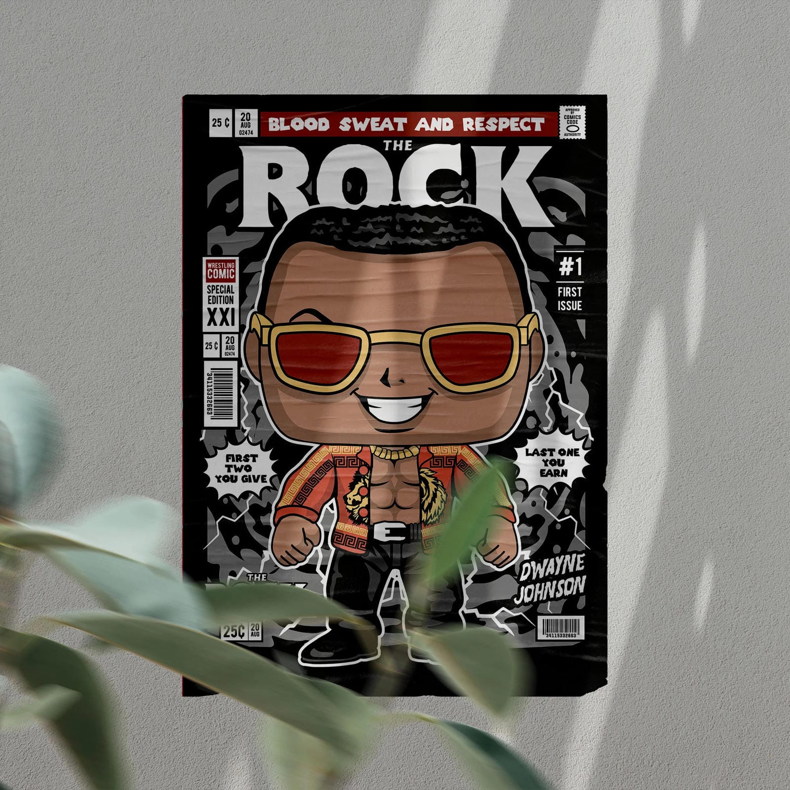 The Rock Art Wall Decor – Retro Cartoon Comic Poster