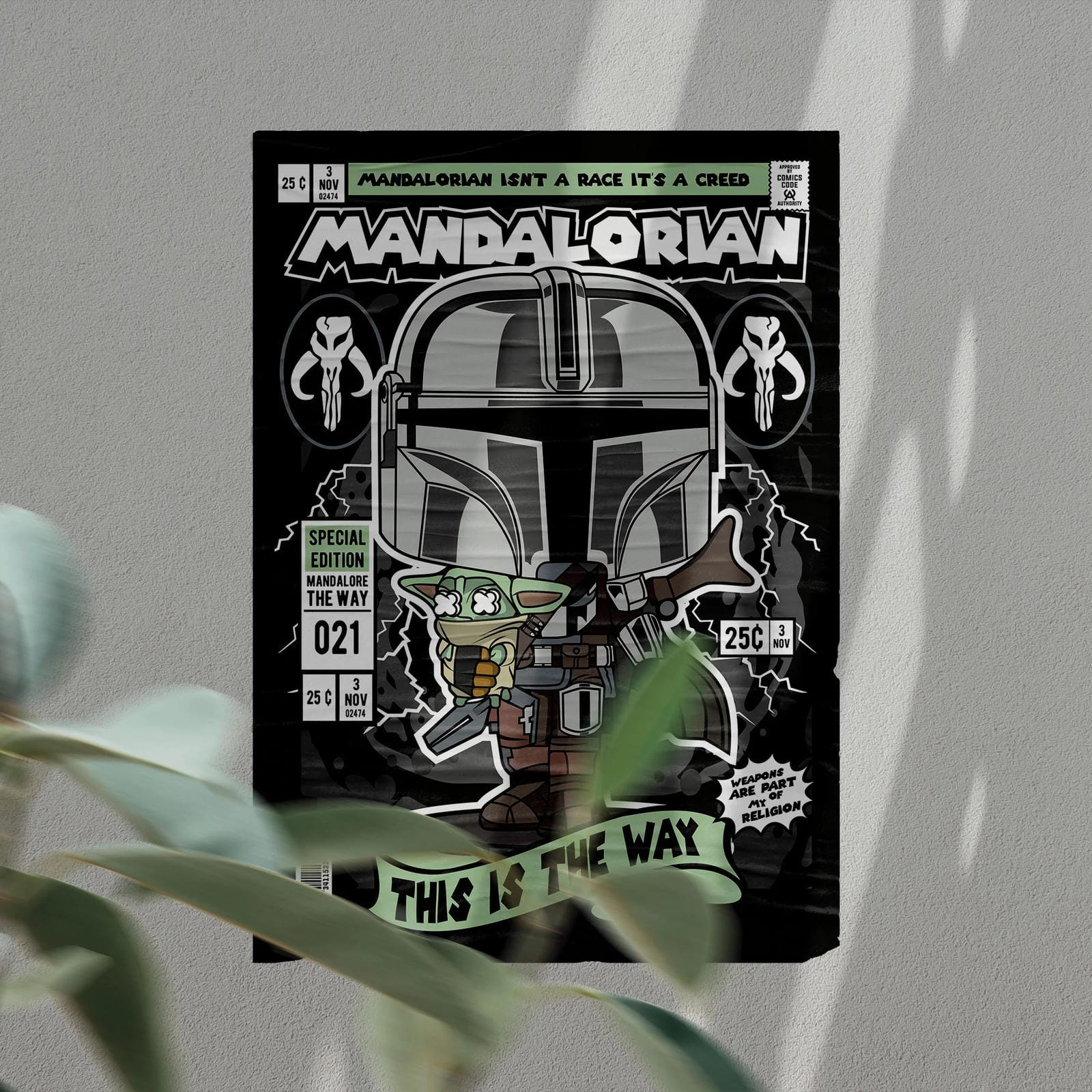 Mandalorian Art Wall Decor – Retro Cartoon Comic Poster