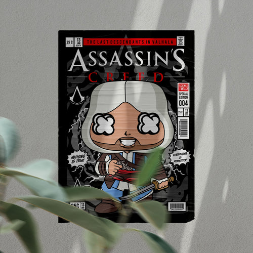 Assassin's Creed Pop Art Wall Decor – Retro Cartoon Comic Poster