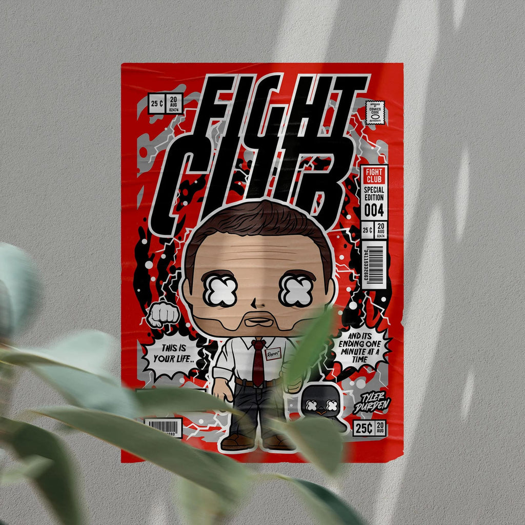 Fight Club Art Wall Decor – Retro Cartoon Comic Poster