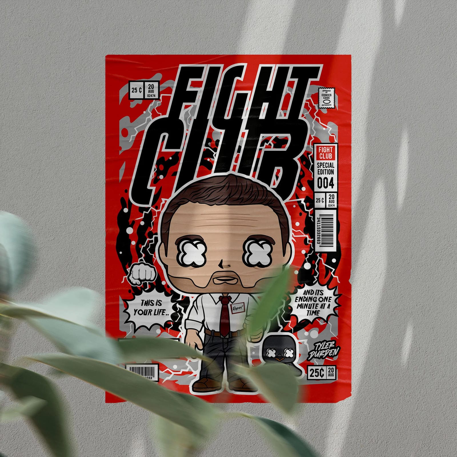 Fight Club Art Wall Decor – Retro Cartoon Comic Poster