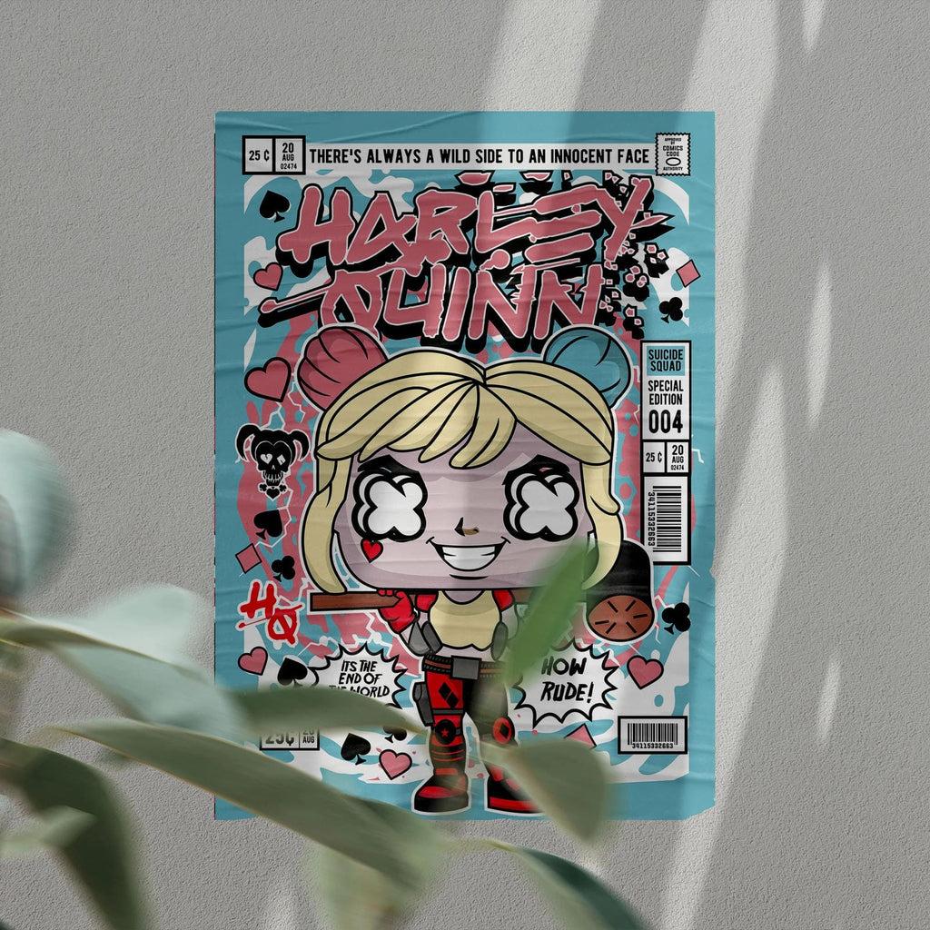 Harley Quinn Art Wall Decor – Retro Cartoon Comic Poster