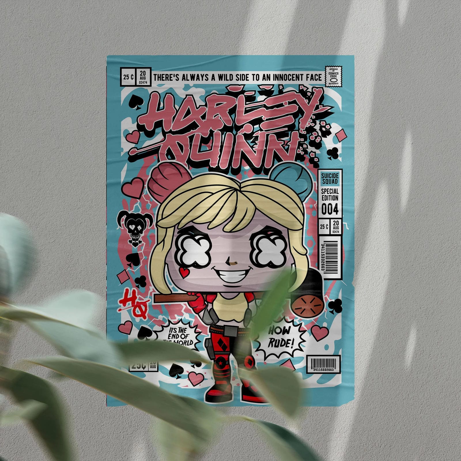 Harley Quinn Art Wall Decor – Retro Cartoon Comic Poster