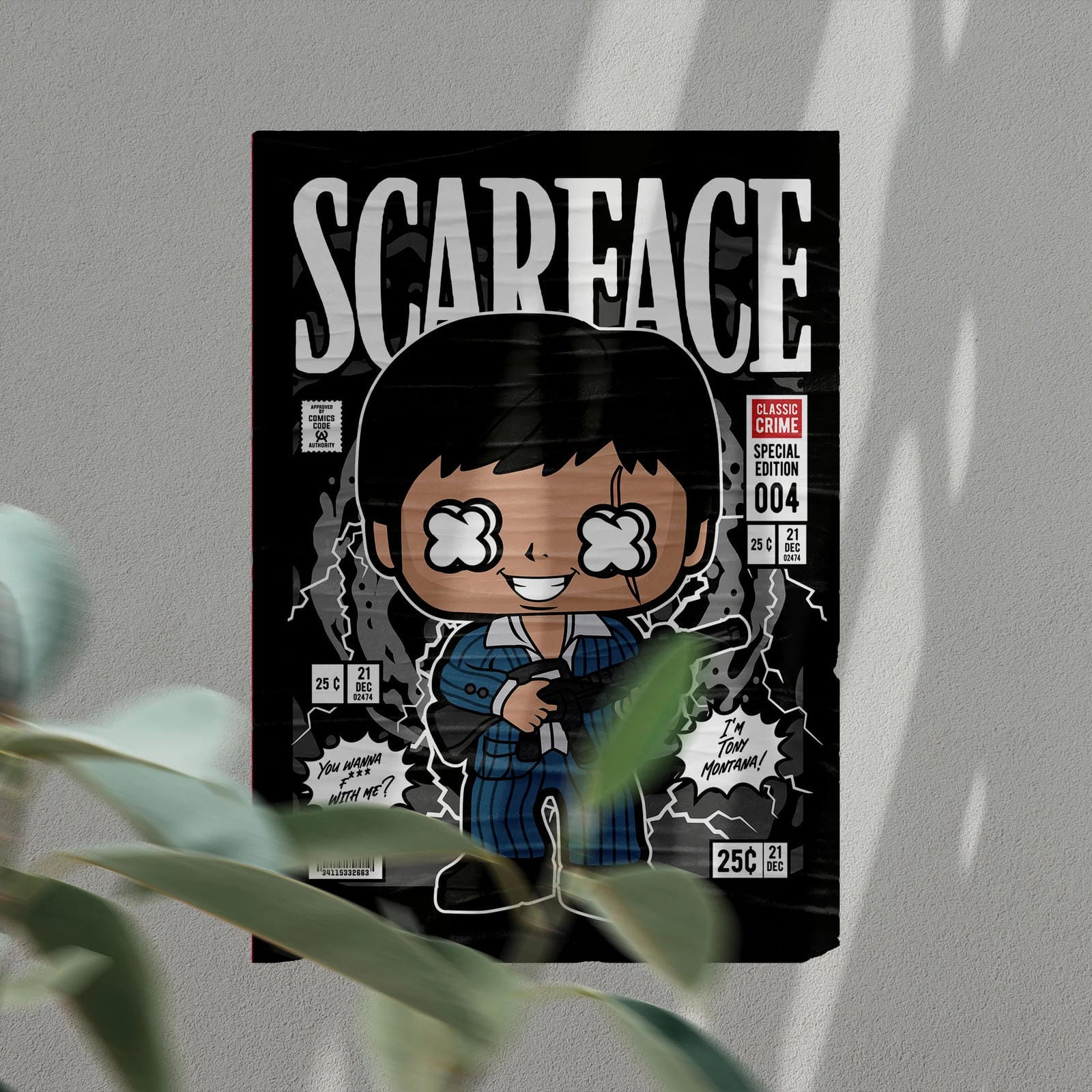 Scarface Tony Montana Art Wall Decor – Retro Cartoon Comic Poster