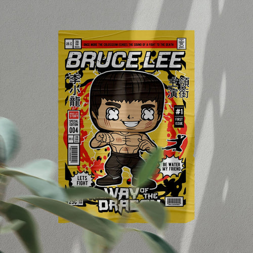 Bruce Lee Pop Art Wall Decor – Retro Cartoon Comic Poster