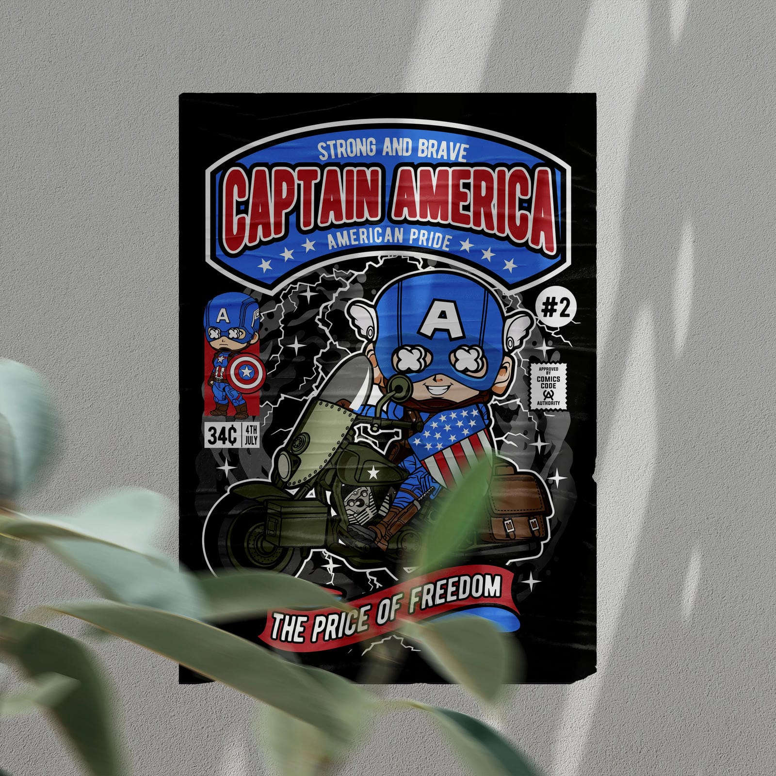 Captain America Art Wall Decor – Retro Cartoon Comic Poster