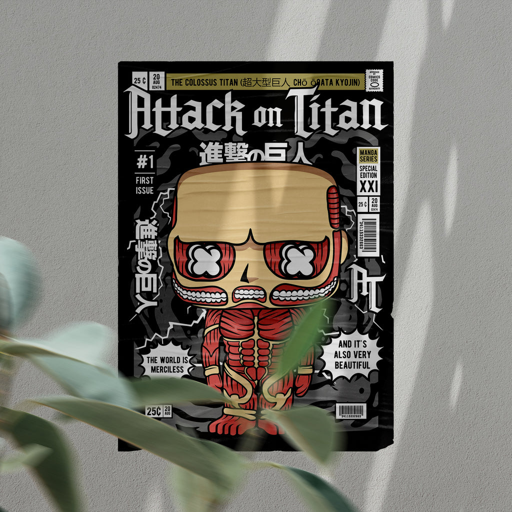 Attack on Titan Art Wall Decor – Retro Cartoon Comic Poster