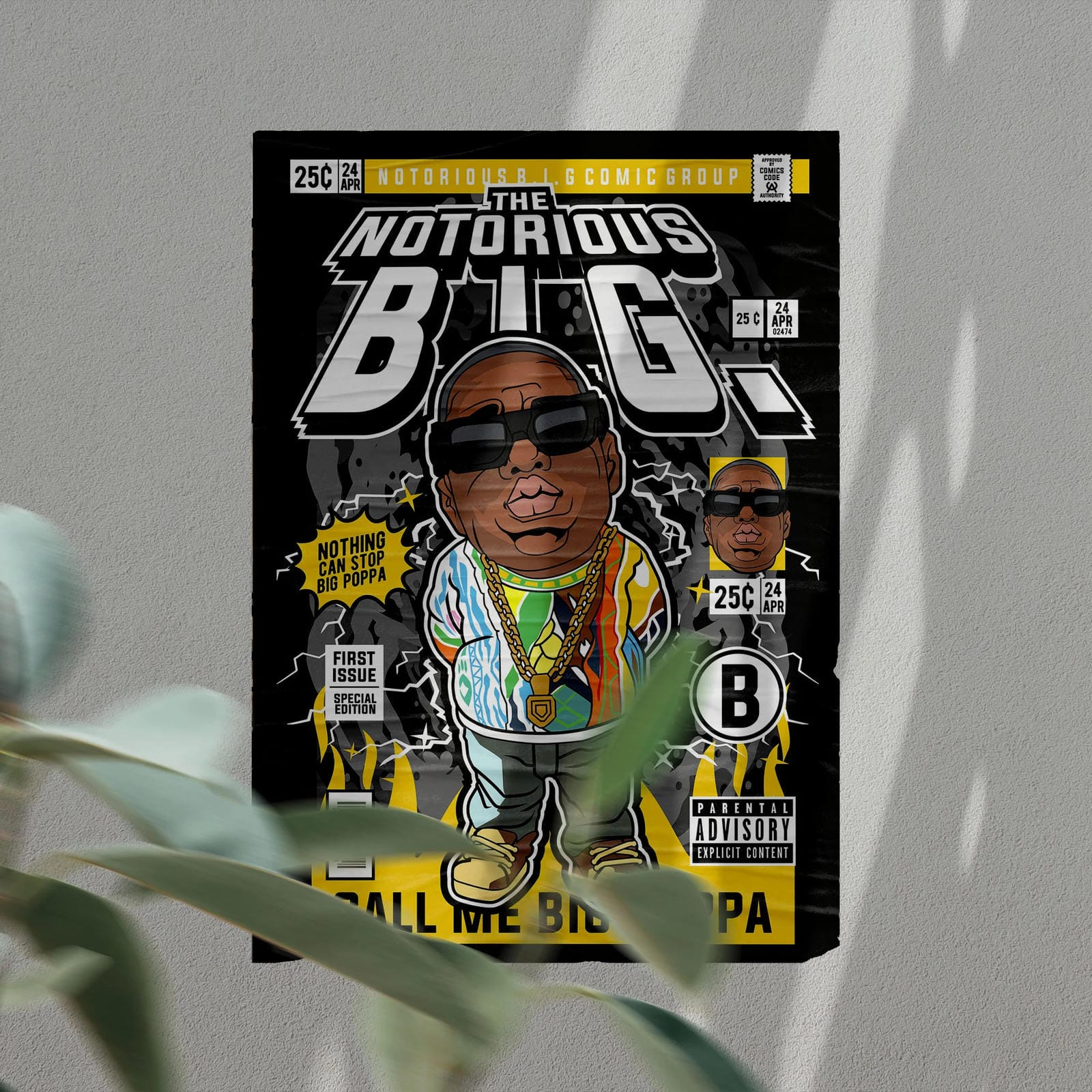 Notorious B.I.G Art Wall Decor – Retro Cartoon Comic Poster