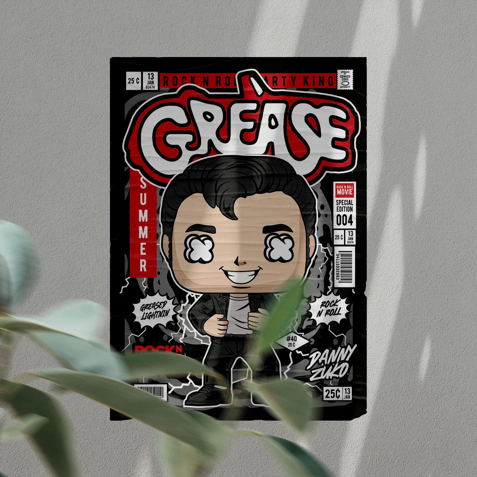 Danny Grease Art Wall Decor – Retro Cartoon Comic Poster