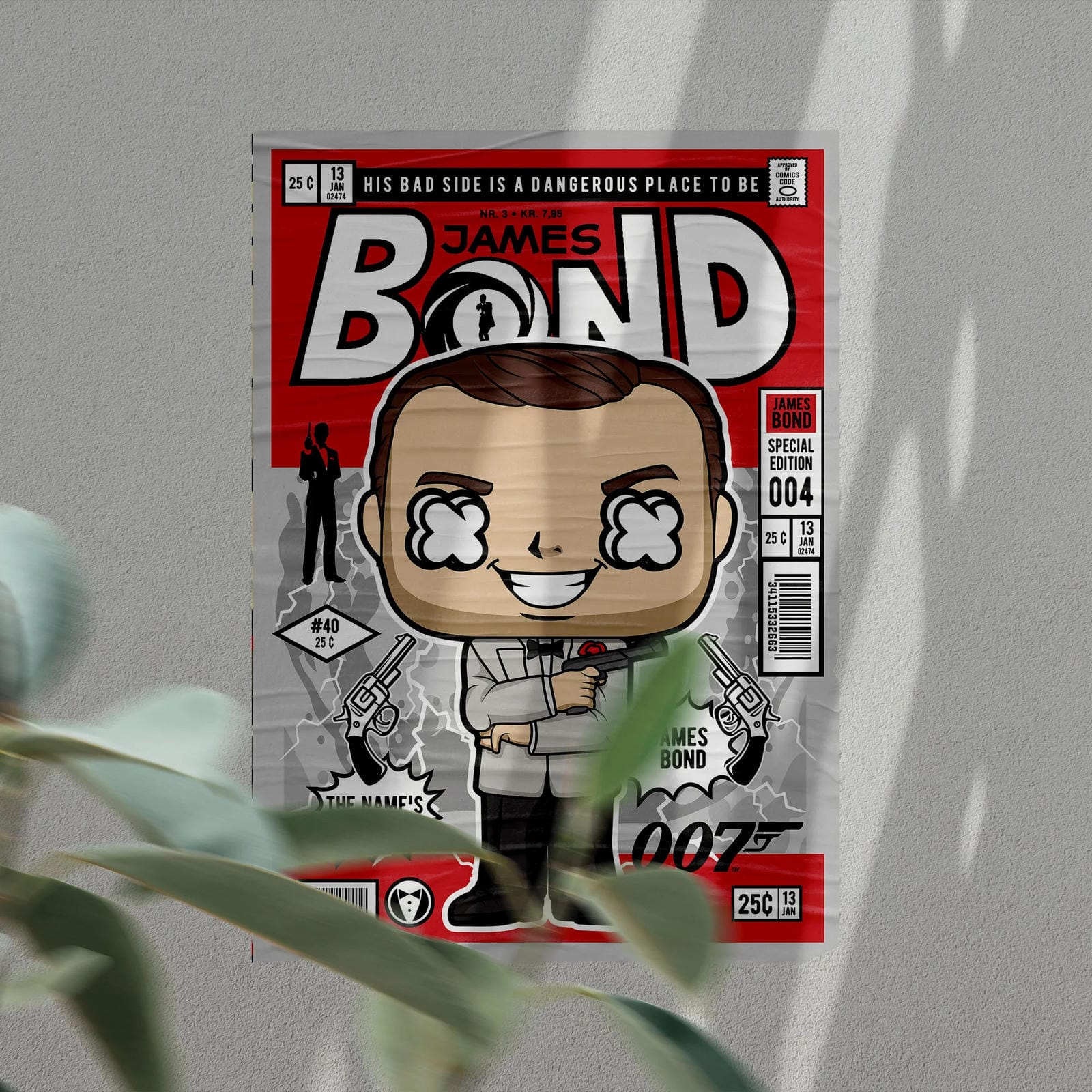 James Bond Art Wall Decor – Retro Cartoon Comic Poster