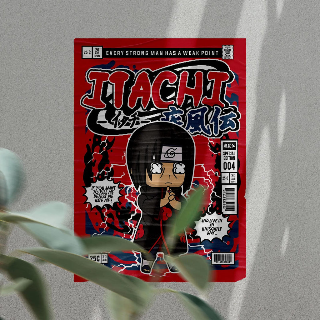 Itachi Uchiha Art Wall Decor – Retro Cartoon Comic Poster