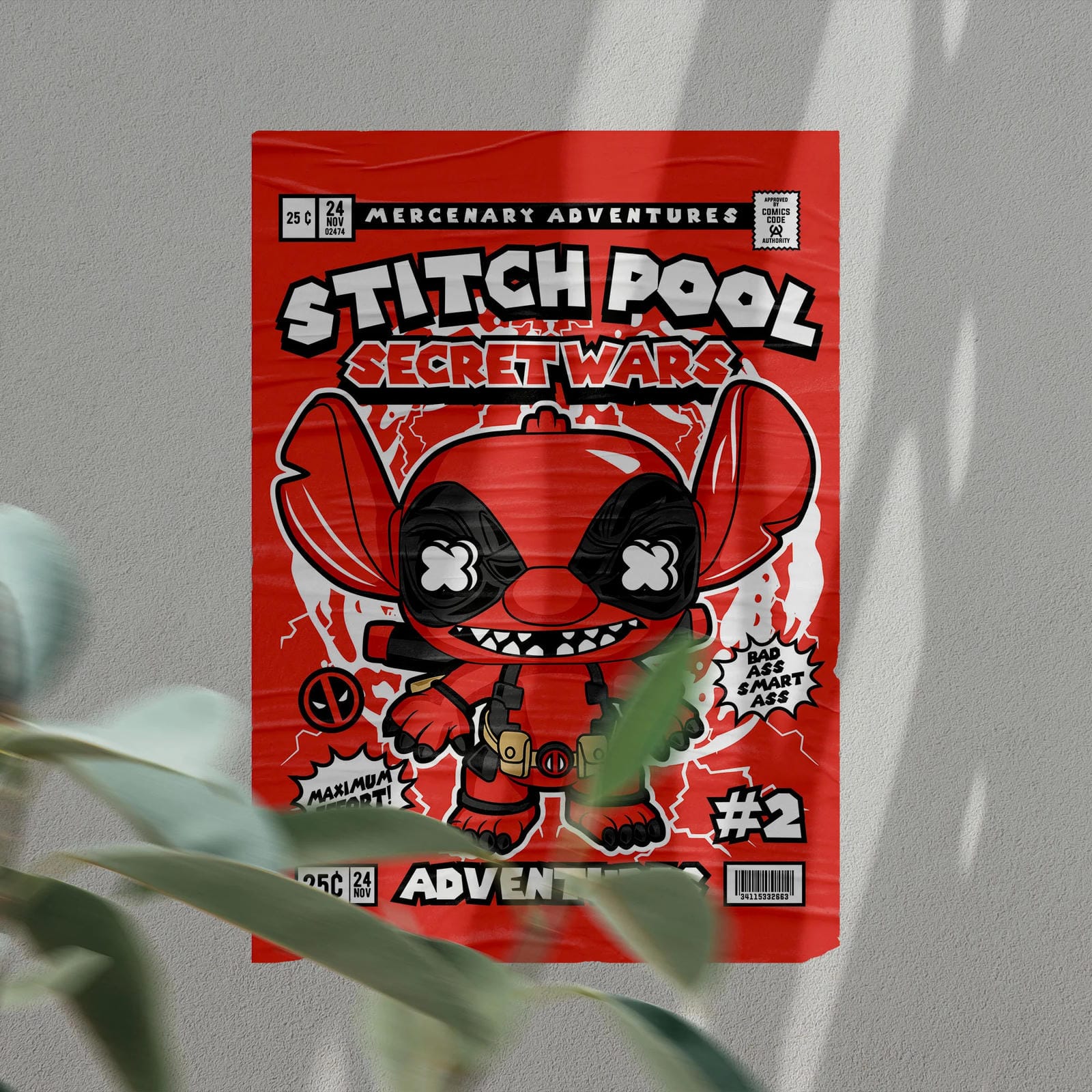 Stitch Pool Art Wall Decor – Retro Cartoon Comic Poster