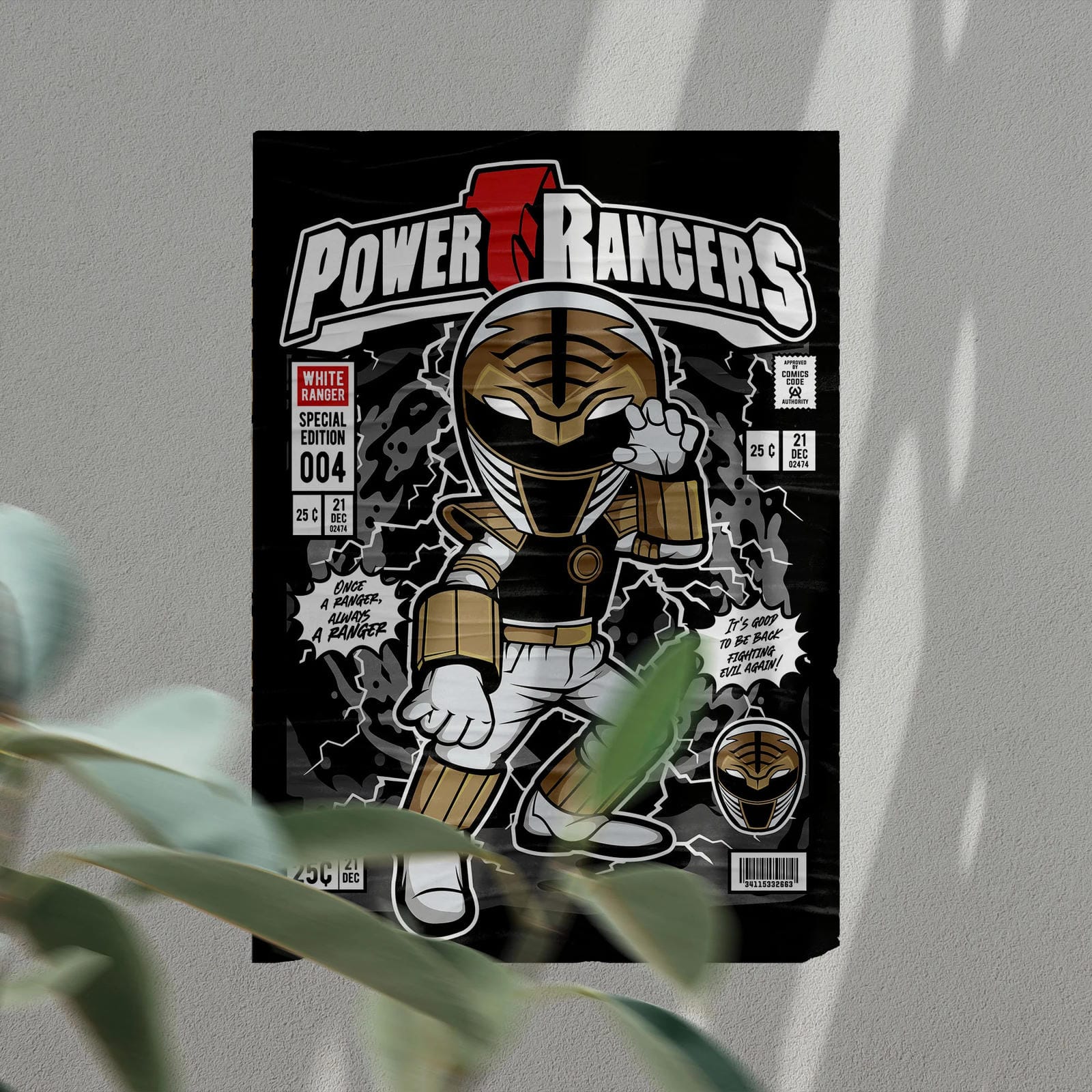 Power Ranger Art Wall Decor – Retro Cartoon Comic Poster