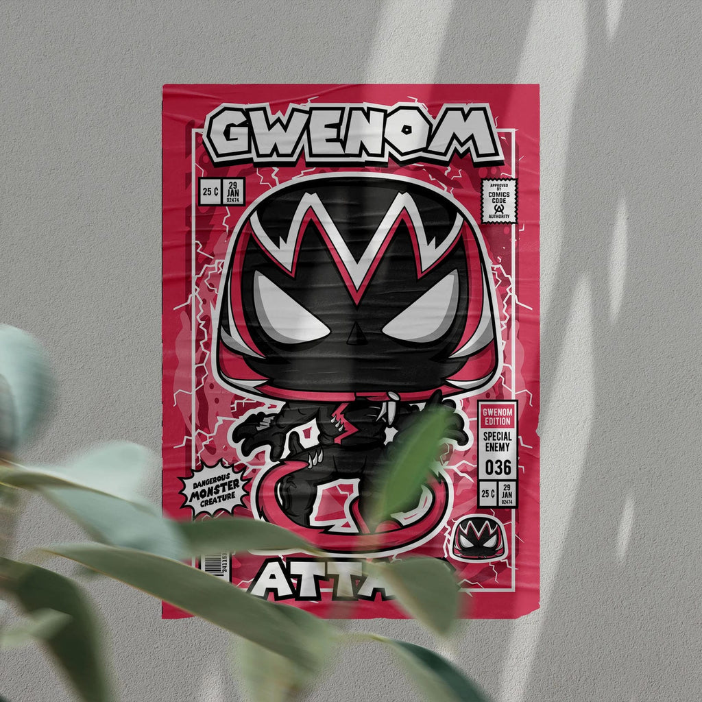 Gwenom Art Wall Decor – Retro Cartoon Comic Poster