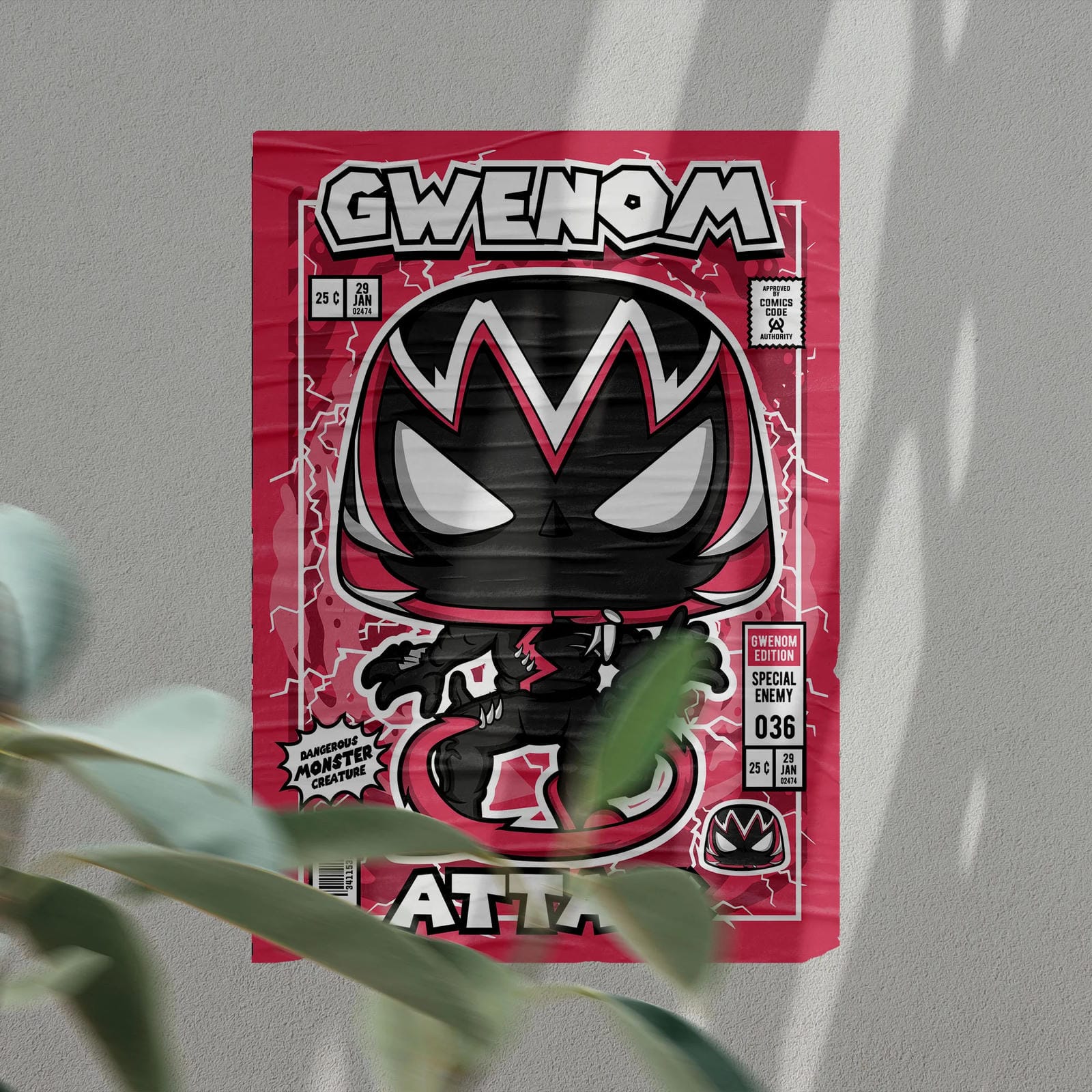 Gwenom Art Wall Decor – Retro Cartoon Comic Poster