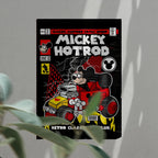 Mickey Hot Rod Art Wall Decor – Retro Cartoon Comic Poster