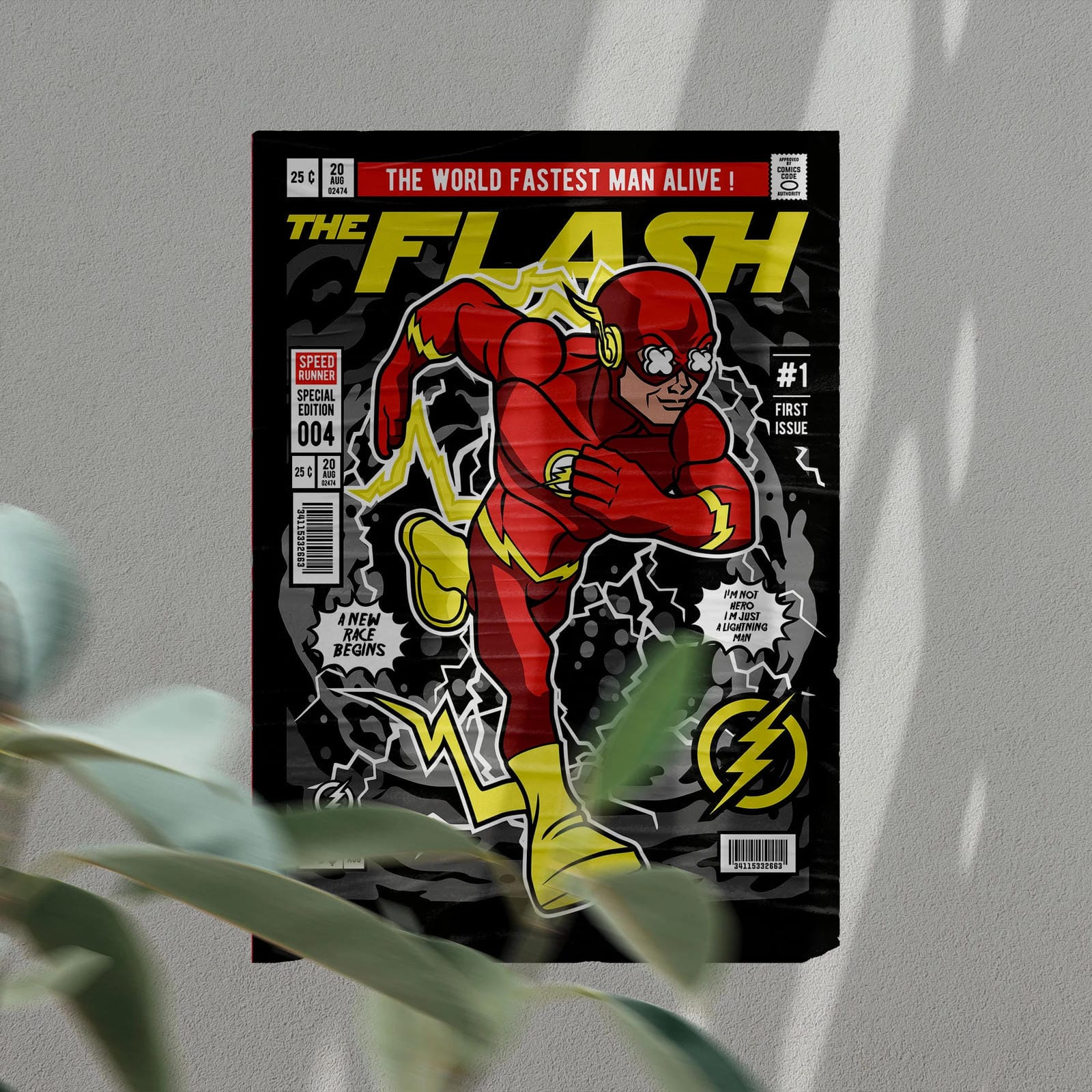The Flash Art Wall Decor – Retro Cartoon Comic Poster