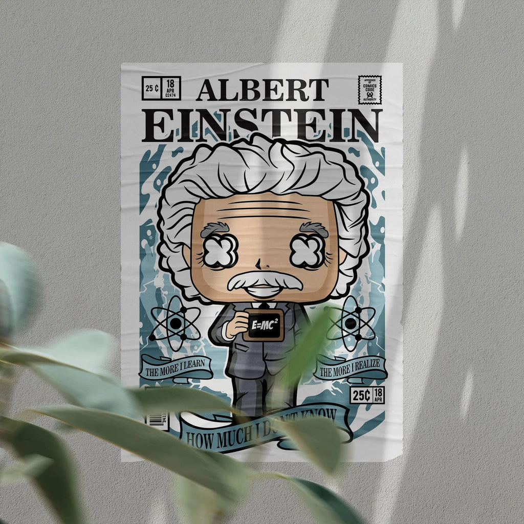 Einstein Art Wall Decor – Retro Cartoon Comic Poster