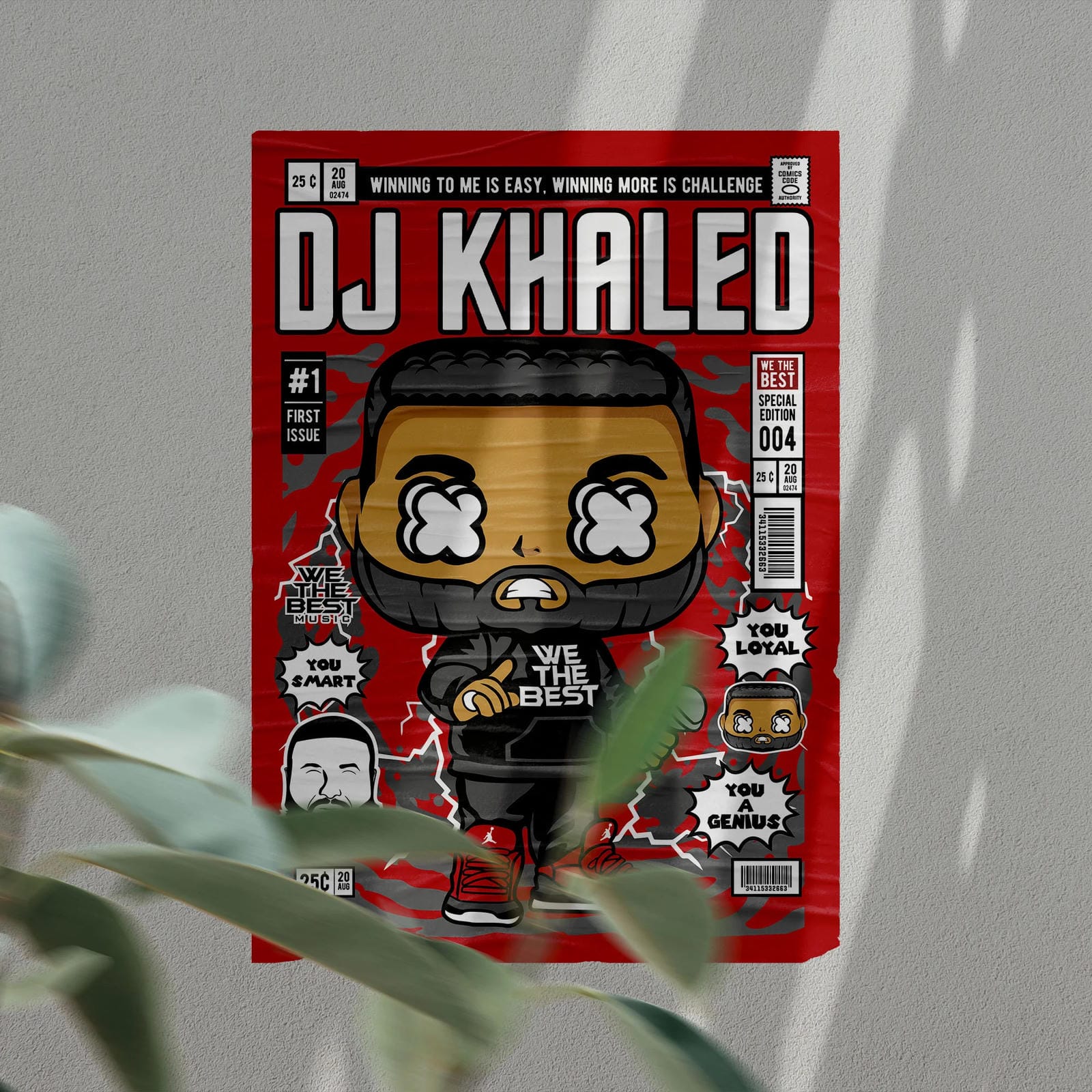 DJ Khaled Art Wall Decor – Retro Cartoon Comic Poster