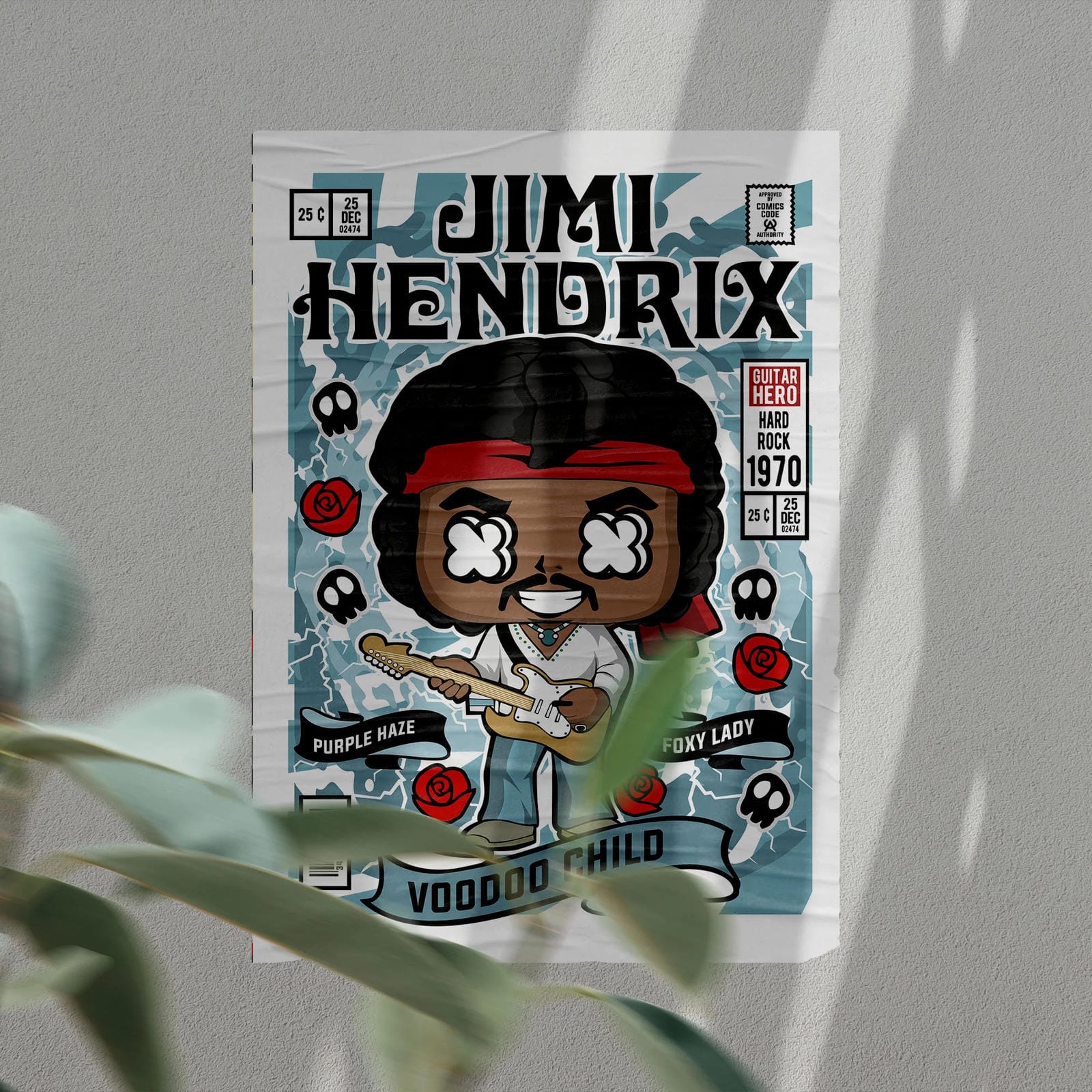 Jimmy Hendrix Art Wall Decor – Retro Cartoon Comic Poster