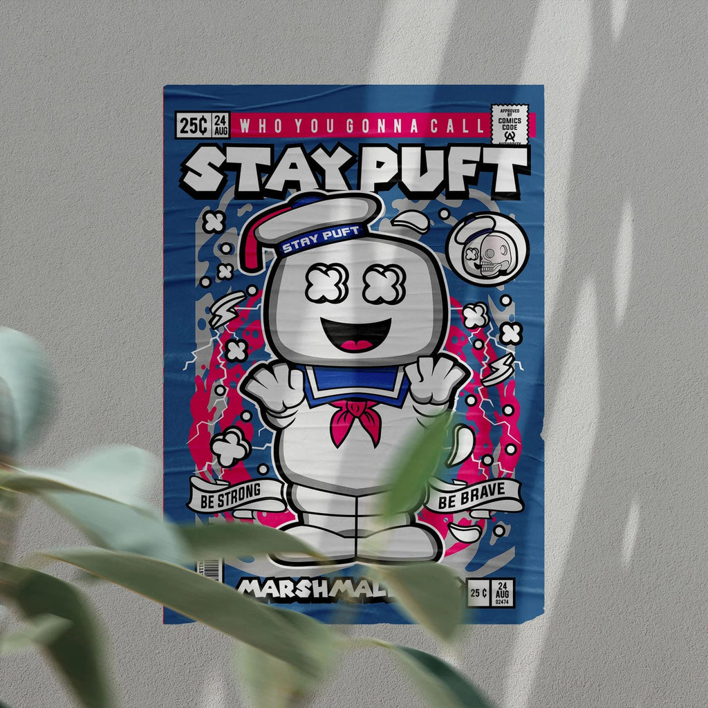 Stay Puft Marshmallowman Art Wall Decor – Retro Cartoon Comic Poster