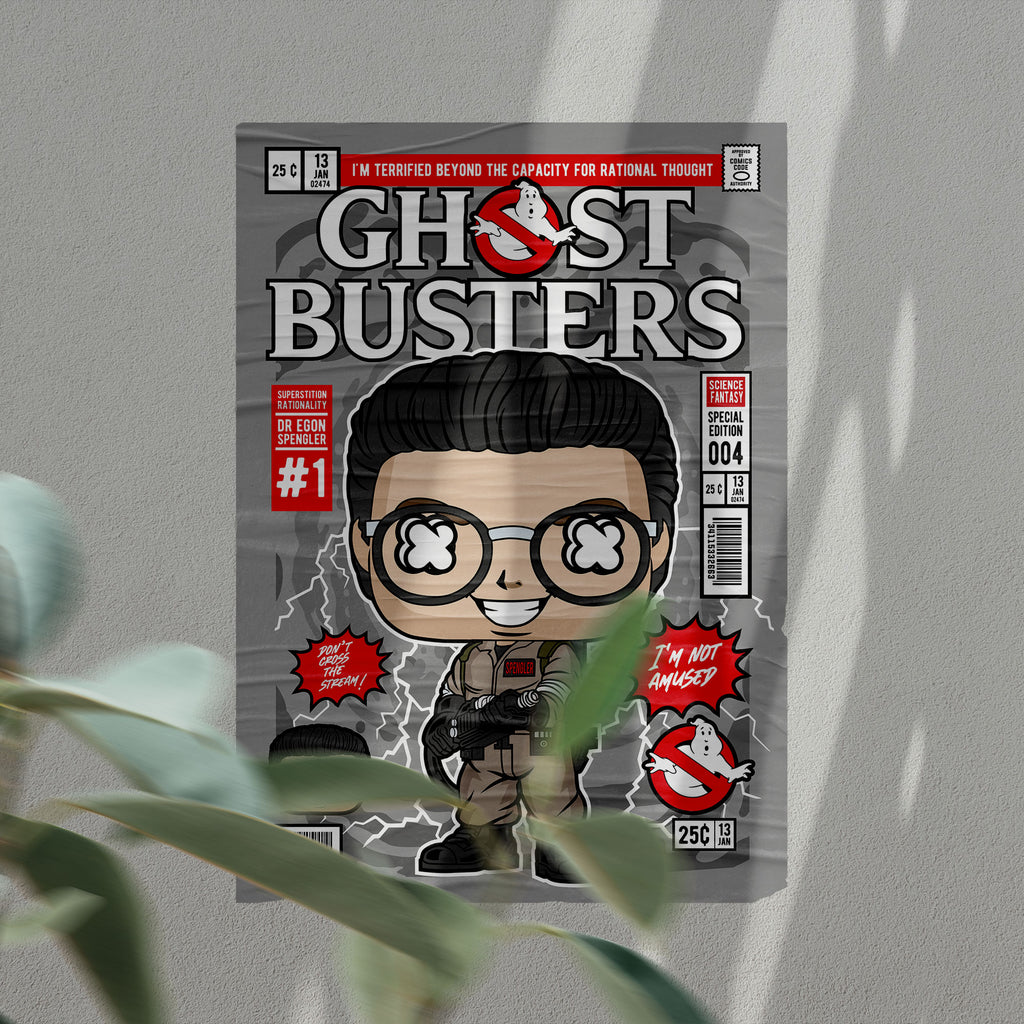 Dr Egon Ghostbusters Art Wall Decor – Retro Cartoon Comic Poster