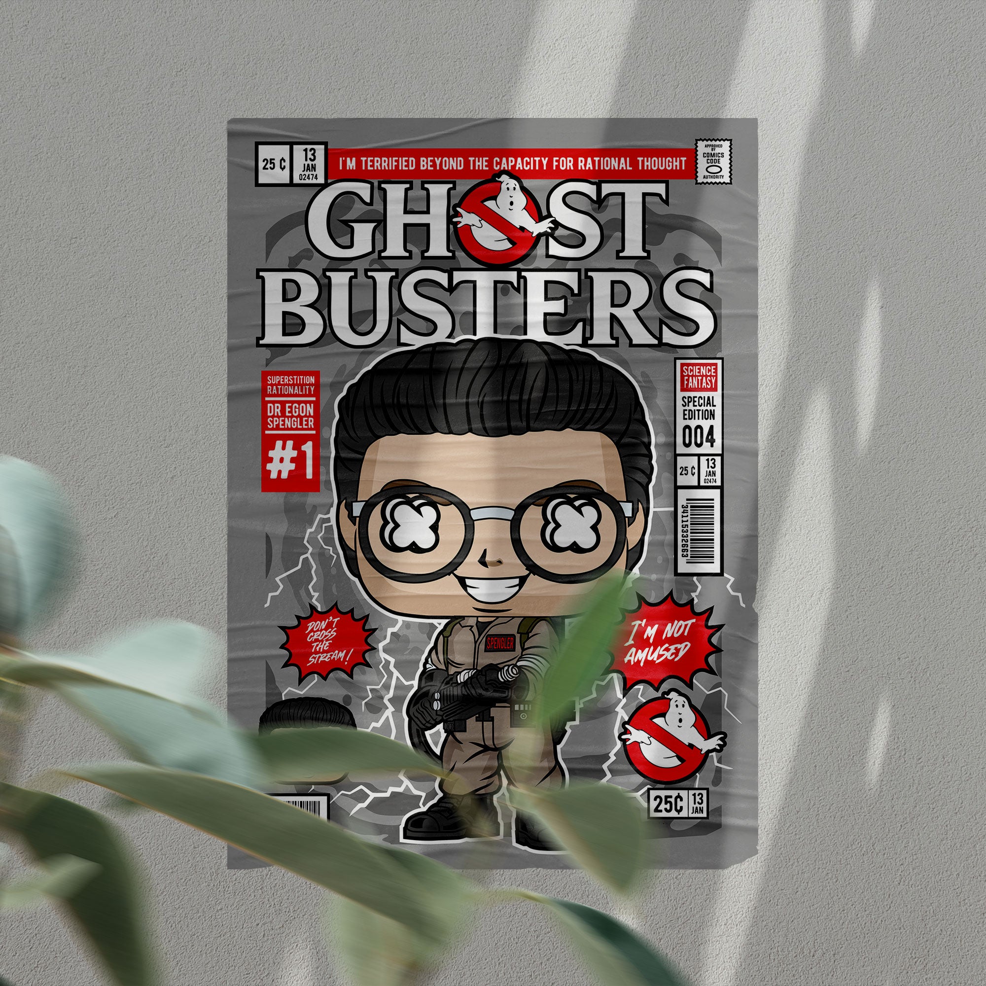 Dr Egon Ghostbusters Art Wall Decor – Retro Cartoon Comic Poster