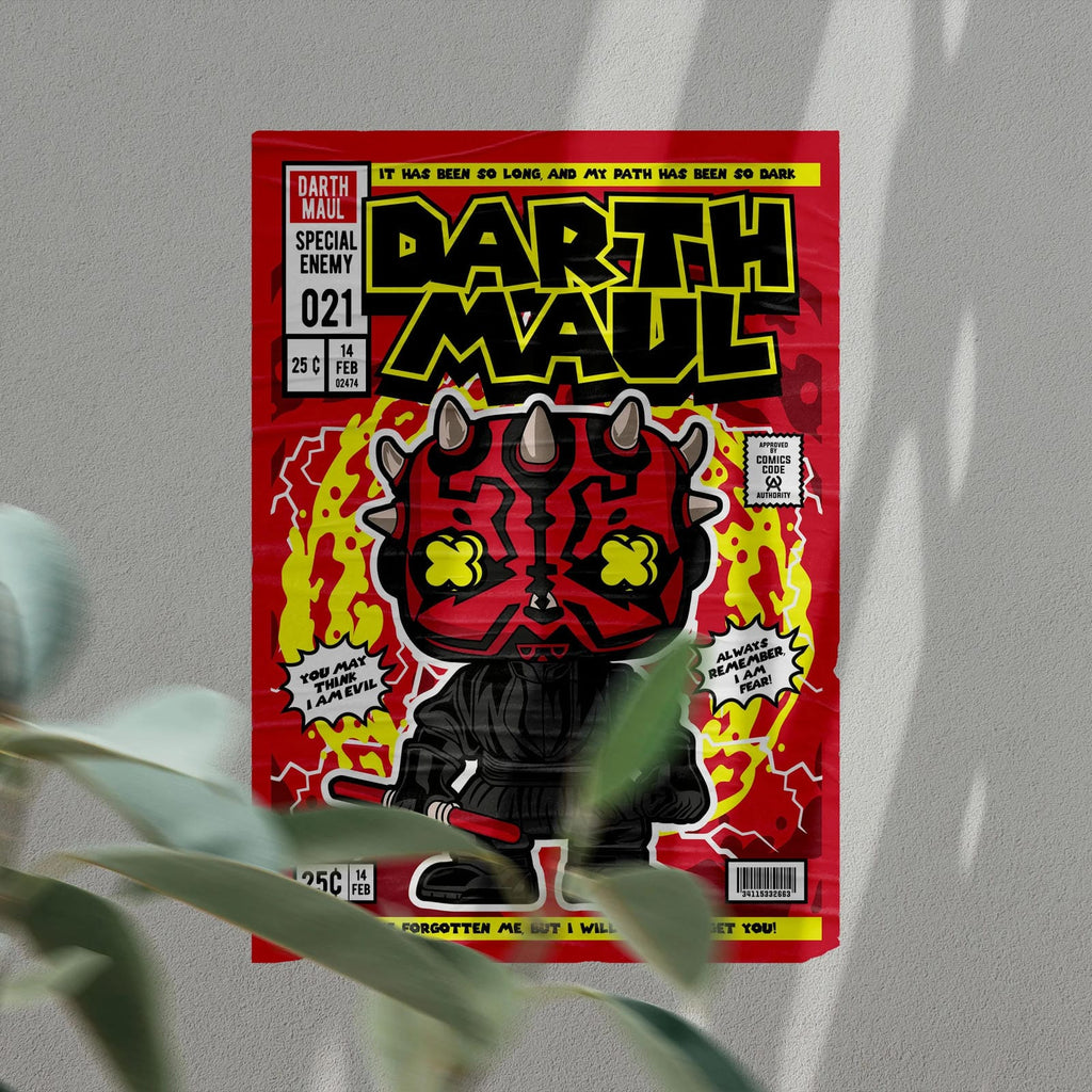Darth Maul Art Wall Decor – Retro Cartoon Comic Poster
