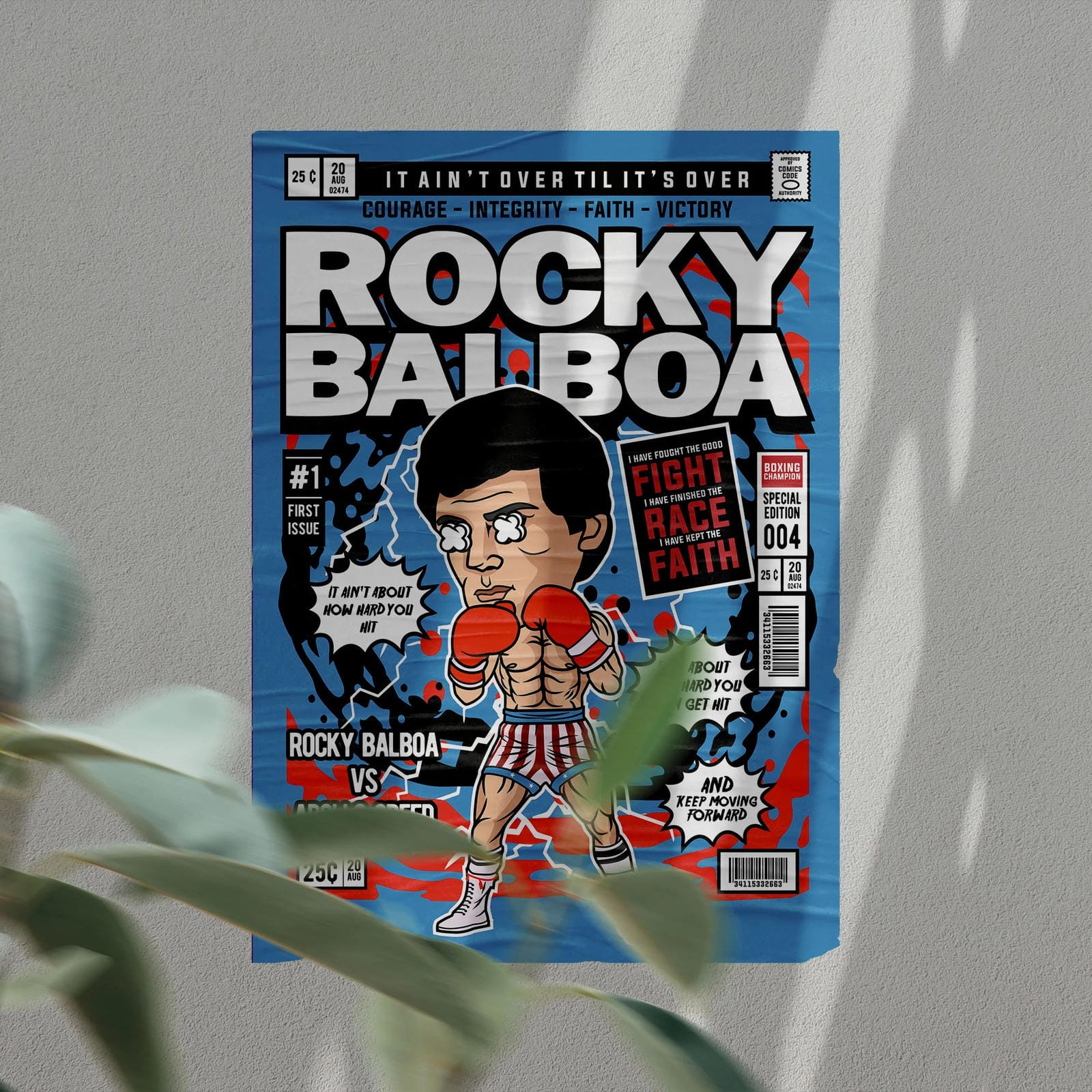 Rocky Balboa Art Wall Decor – Retro Cartoon Comic Poster