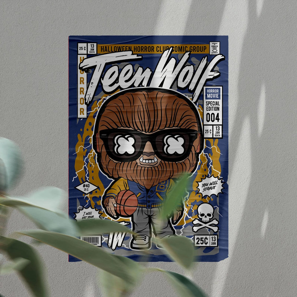 Teen Wolf Art Wall Decor – Retro Cartoon Comic Poster