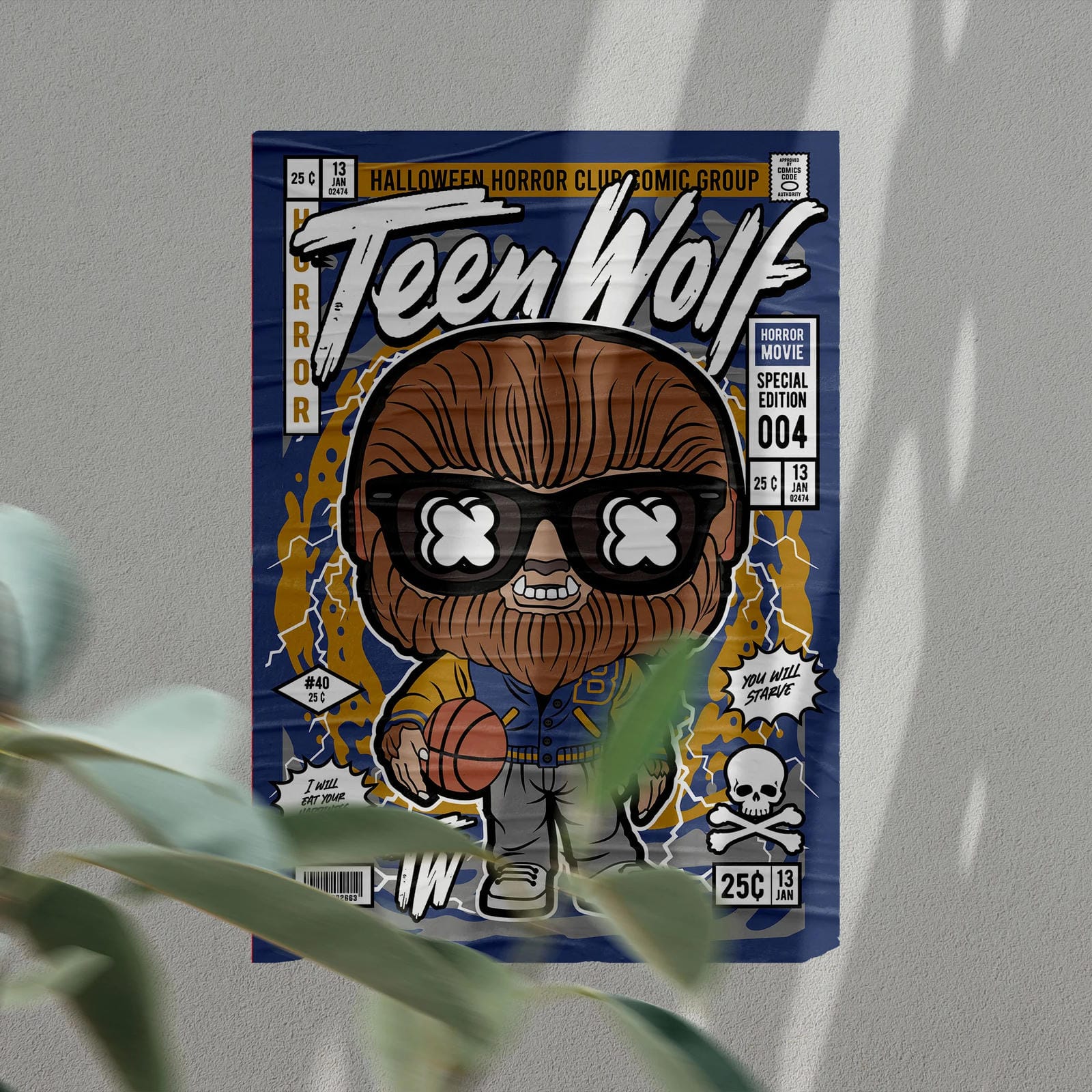 Teen Wolf Art Wall Decor – Retro Cartoon Comic Poster