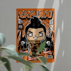 Samurai Art Wall Decor – Retro Cartoon Comic Poster