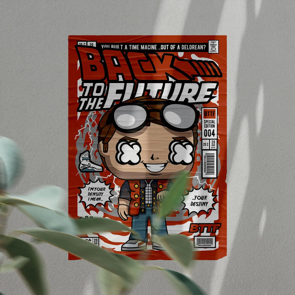 Marty BTTF Art Wall Decor – Retro Cartoon Comic Poster