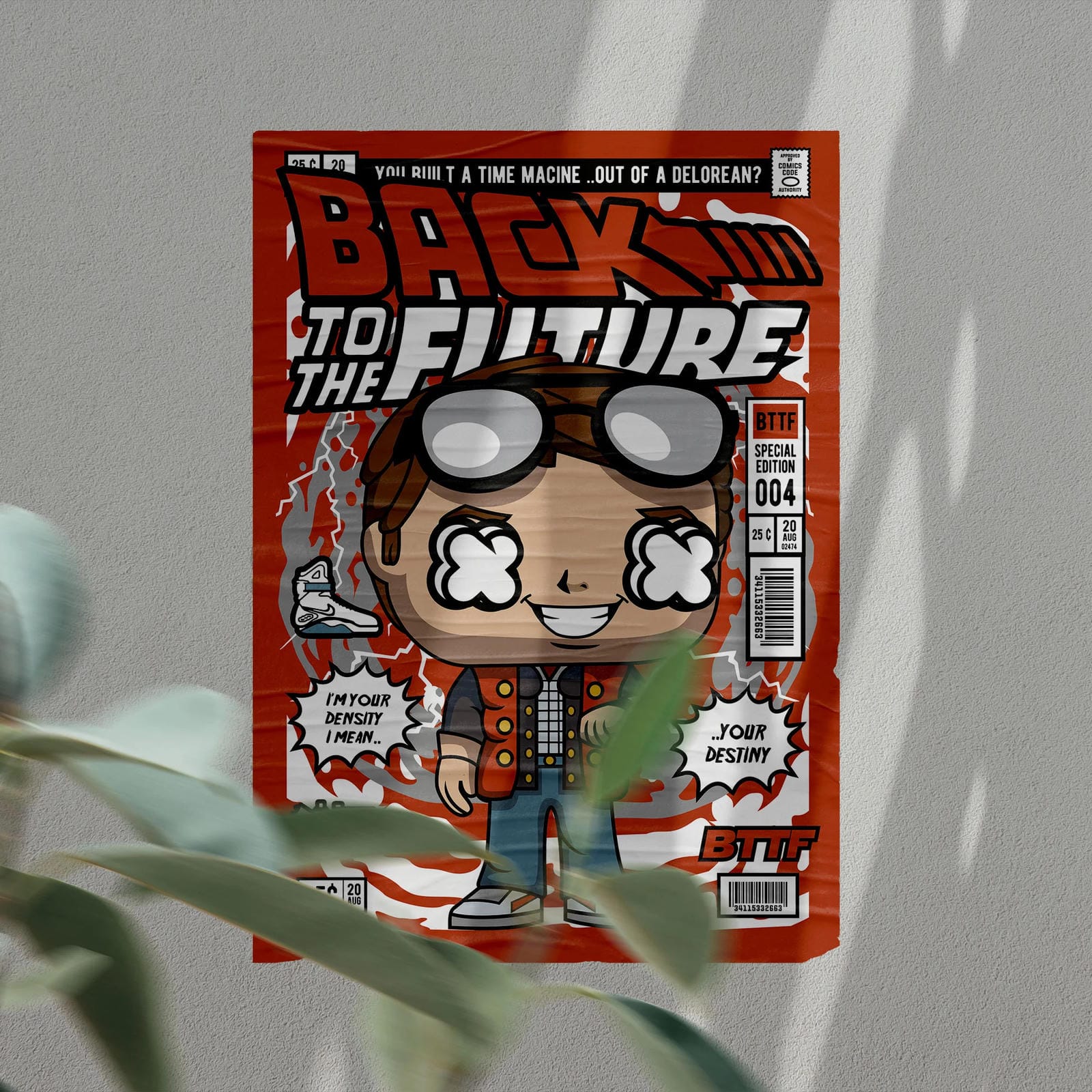 Marty BTTF Art Wall Decor – Retro Cartoon Comic Poster