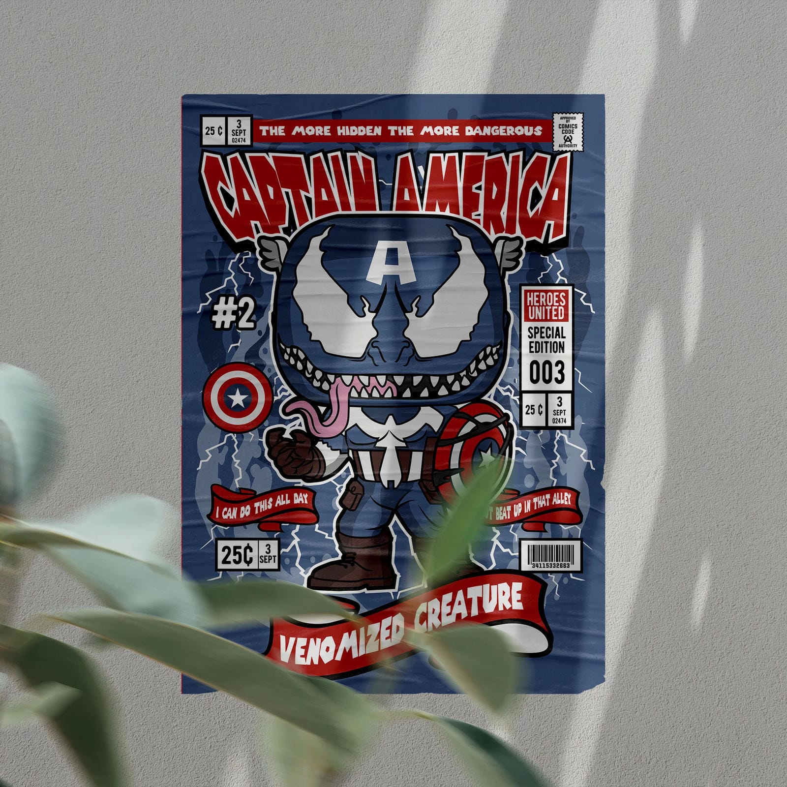 Venom Captain America Art Wall Decor – Retro Cartoon Comic Poster