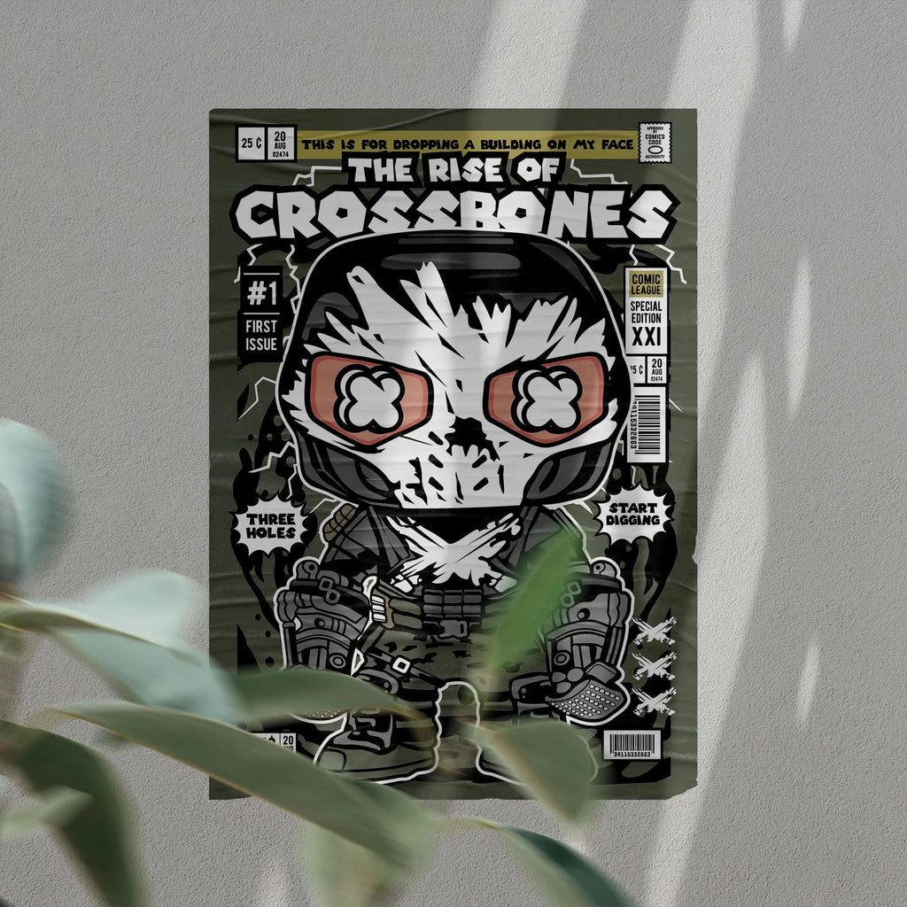 Crossbones Art Wall Decor – Retro Cartoon Comic Poster