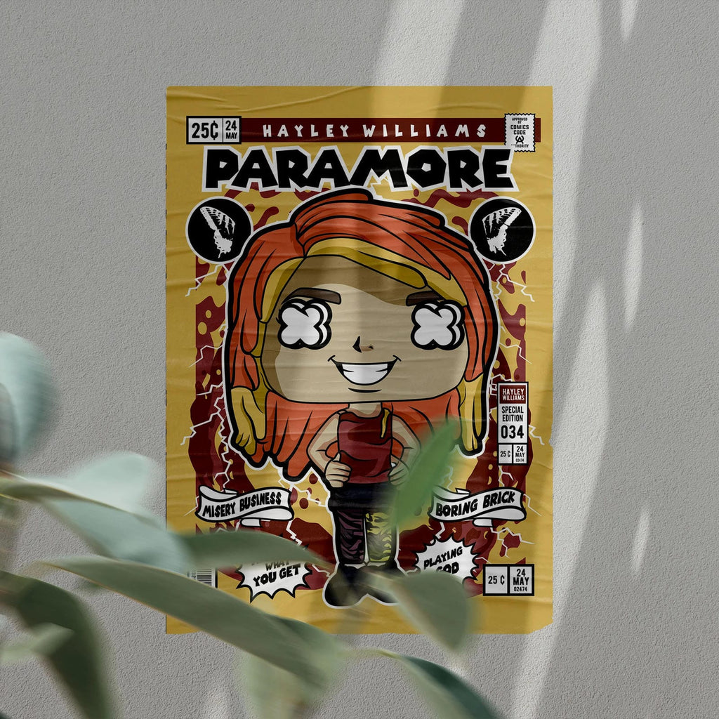 Paramore Hayley Williams Art Wall Decor – Retro Cartoon Comic Poster