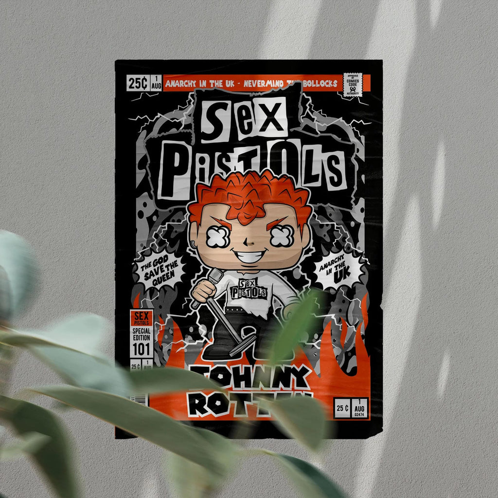 Johnny Rotten Art Wall Decor – Retro Cartoon Comic Poster
