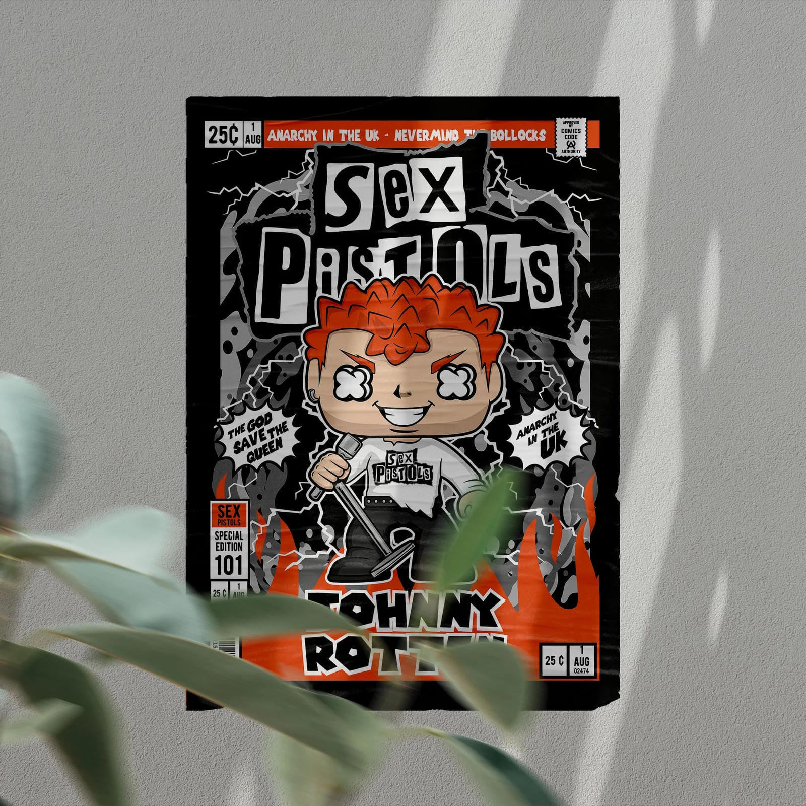 Johnny Rotten Art Wall Decor – Retro Cartoon Comic Poster