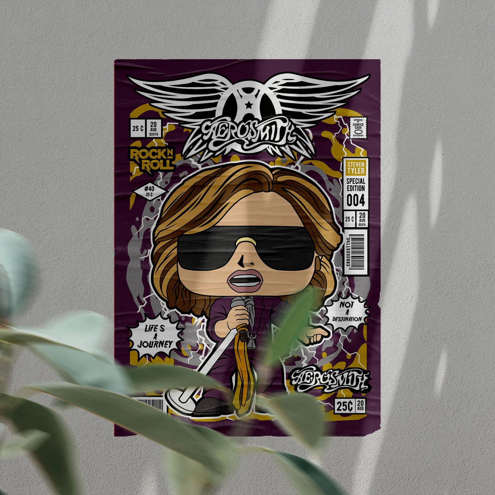 Steven Tyler Aerosmith Art Wall Decor – Retro Cartoon Comic Poster