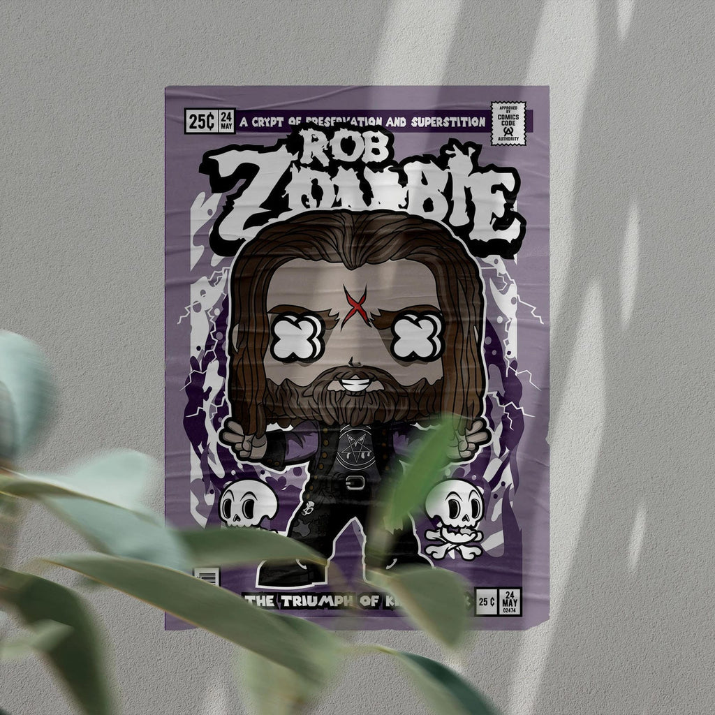 Rob Zombie Art Wall Decor – Retro Cartoon Comic Poster